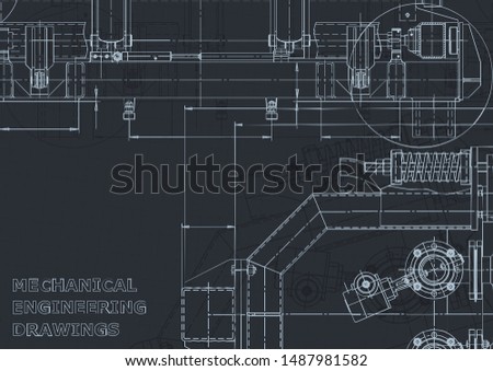 Cover, flyer, banner, background. Engineering drawing, technical documentation