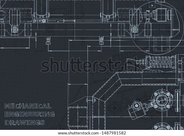 Cover Flyer Banner Background Engineering Drawing Stock Vector (Royalty ...