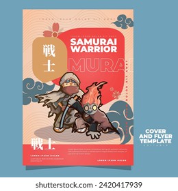 Cover and flyer with samurai character-01