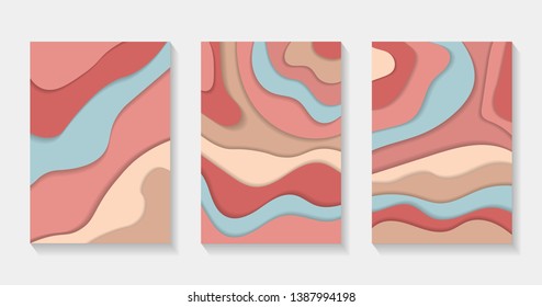 Cover or flyer template with 3d abstract paper cut background for template design, layout, posters, brochure - vector illustration Eps 10.