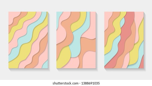 Cover or flyer template with 3d abstract paper cut background for template design, layout, posters, brochure - vector illustration Eps 10.
