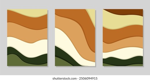 Cover or flyer template with abstract paper cut background, Vector template in carving art style	