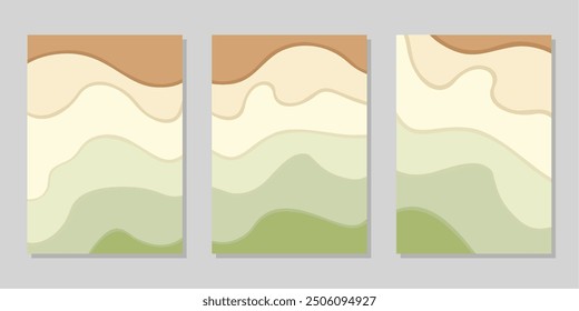 Cover or flyer template with abstract paper cut background, Vector template in carving art style	