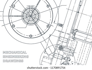 Cover, flyer. Vector engineering illustration. Blueprint, banner, background. Instrument-making drawing