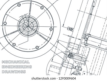 Cover, flyer. Vector engineering illustration Blueprint banner