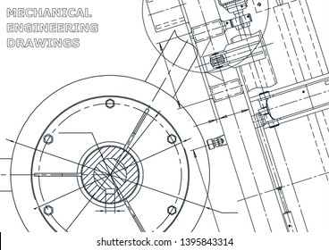 Cover, flyer. Vector engineering illustration Blueprint banner background