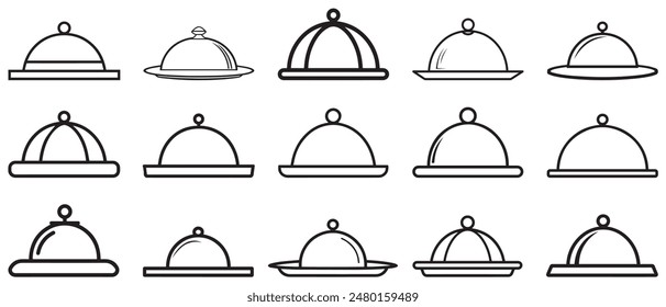 Cover food dish icon kitchen black hot metal silver design.