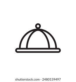 Cover food dish icon kitchen black hot metal silver design.