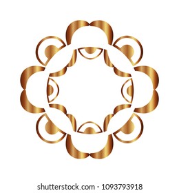 cover frame victorian golden style with floral shape