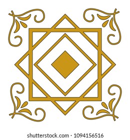 cover frame victorian style with geometric figure