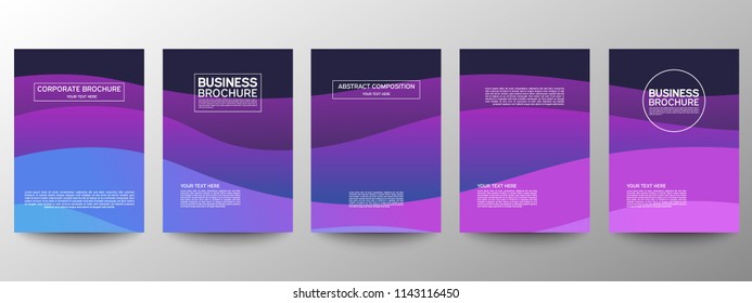 Cover geometric minimal. Set. Vector abstract line pattern for poster design. Set of templates for business brochures. Cool halftone gradients.Graphic pattern for annual album backdrop.Material design