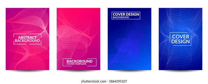 Cover geometric minimal. Set. Vector abstract line colorful pattern for poster, flyer, etc. Vector Illustration