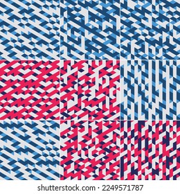 Cover with a geometric pattern in a bold. primary color scheme