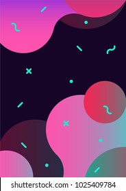 Cover with geometric pattern. Shapes with gradients composition. Dynamic Effect