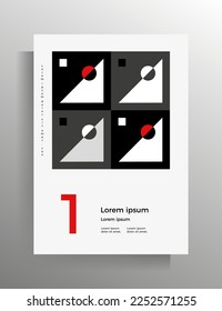 Cover in geometric style. Design template for book, booklet, brochure, poster, folder, textbook. A4 format. Vector color illustration.