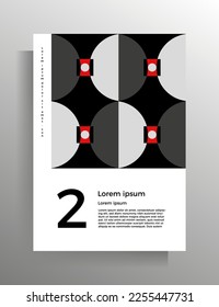 Cubierta en estilo geométrico. Plantilla de diseño para libro, folleto, folleto, cartel, carpeta, libro de texto. Formato A4. Ilustración de color del vector.
