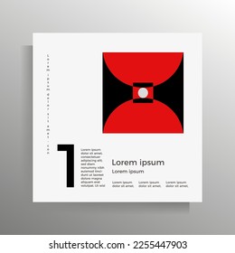 Cubierta en estilo geométrico. Plantilla de diseño para libros, folletos, afiches. El formato es cuadrado. Ilustración vectorial.