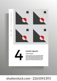 Cubierta en estilo geométrico. Plantilla de diseño para libro, folleto, folleto, cartel, carpeta, libro de texto. Formato A4. Ilustración de color del vector.