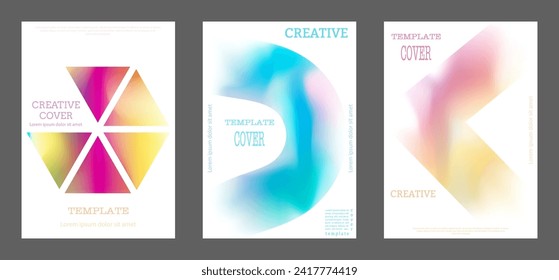 The cover is with a gradient. A colorful template for a brochure, poster, banner and print. Vector background for printing
