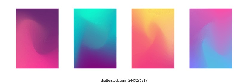 Cover gradient design. Color fluid set. A4 advertising template. Bright dynamic effect for brochure or poster. Multicolor wavy composition. Modern flyer concept. Vector illustration.