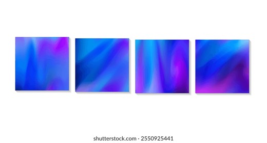 Cover gradient design set mesh gradation violet colorful background template with fluid mesh colorful background