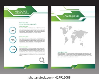 Cover green Brochure template modern design in ,A4 size 