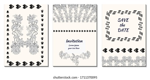 Cover greeting design. Modern template with indian ornament for wedding design or greeting card any purpose.