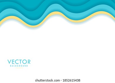 Cover, Header, Card with Wavy, Wave Curve Shape Background Template Design. with White Space Below. Design Modern Abstract EPS10
