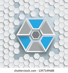 Cover with honeycomb structure with a big hexagon in the centre. Eps 10 vector file.
