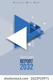cover horizontal booklet triangle commercial flyer triangle business gradient annual report template blue