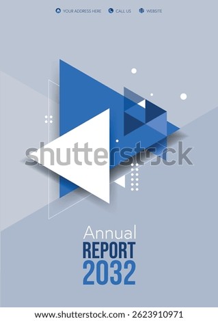 cover horizontal booklet triangle commercial flyer triangle business gradient annual report template blue