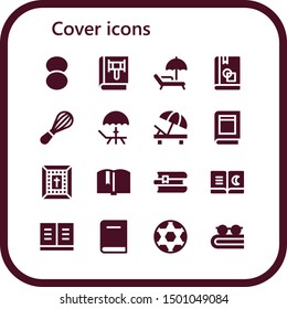 cover icon set. 16 filled cover icons.  Simple modern icons about  - Foundation, Book, Sunbed, Mixer, Deck, Bible, Books, Ball