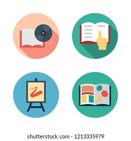 cover icon set. vector set about open book and canvas icons set.