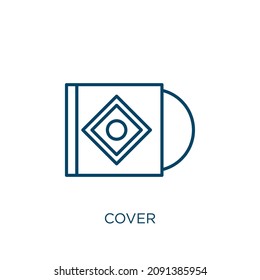 cover icon. Thin linear cover outline icon isolated on white background. Line vector cover sign, symbol for web and mobile