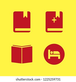 cover icon. cover vector icons set book, bible, open book and bed