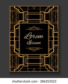 Cover. Invitation. In the style Gatsby. Vector card with place for your text.