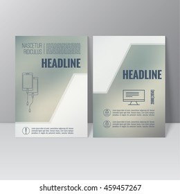 Cover for journal, book, magazine. Leaflet Flyer A4 size template design. 