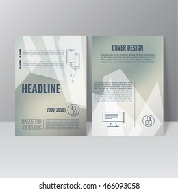 Cover for journal, book, magazine. Leaflet Flyer A4 size template design. 