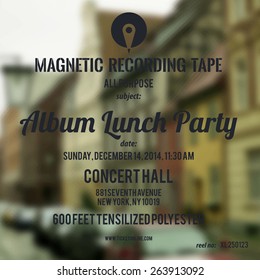 Cover or label retro design using as layout for concert poster or one page web design