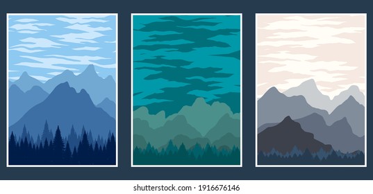 Cover landscape mountain illustration for your company or brand