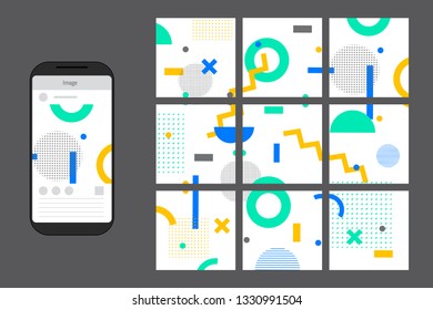 Cover layout template. The graphic modern pattern for social media and any other purpose. Vector illustration. 