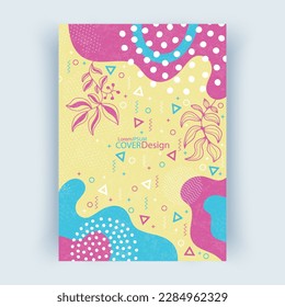 Cover layouts A4 format, vertical orientation. Cover with abstract shapes.