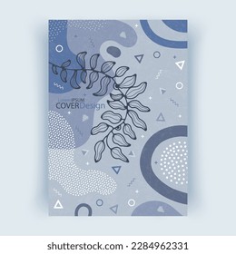 Cover layouts A4 format, vertical orientation. Cover with abstract shapes.