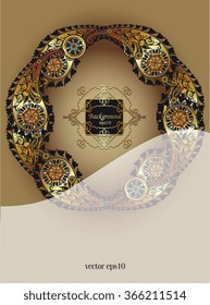 cover  leaflet or booklet in colonial style, indian motif
