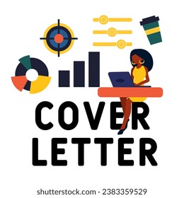 Cover Letter concept vector illustration with keyword, people and icons. Flat vector illustration. Isolated on white.