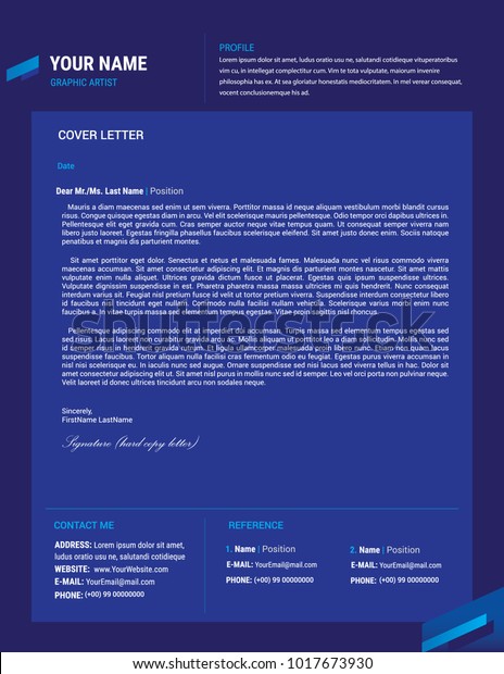 cover letter template blue