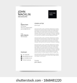 Cover Letter Design Template. Vector