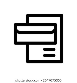 Cover letter. Editable stroke vector icon.
