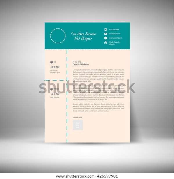 Cover Letter Print Design Stock Vector Royalty Free 426597901