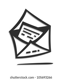 cover and letter vector illustration isolated on white background